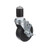 Component Hardware CMS4-5KBN 5" Dia. Black Rubber Wheel Swivel Side Brake Medium Duty Expanding Stem Caster