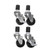 Component Hardware CSTPK-3PES 3" Dia. Black Polyolefin Wheel Swivel Medium Duty Threaded Stem Caster Pack