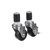 Component Hardware CSTPK-3PES 3" Dia. Black Polyolefin Wheel Swivel Medium Duty Threaded Stem Caster Pack