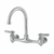 Component Hardware TLL13-8102-SE1Z 8" Centers Stainless Steel Gooseneck Spout Ceramic Wall Mount Top-Line Faucet
