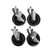Component Hardware CSTPK-5PTS 5" Dia. Black Polyolefin Stem Caster Pack