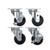 Component Hardware CSTPK-3PSP 3" Dia. Black Polyolefin Wheel Swivel Plate Medium Duty Caster Pack