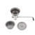 Component Hardware D63-4590 6.5" Sink Opening Stainless Steel Box Pattern Drain and Overflow Assembly Encore Twist Handle Waste Outlet