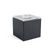 FOH RIB002BKL11 3.5 Qt. Black Faux Leather Square Ice Bucket with Lid