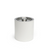 FOH RIB027WHL21 3.5 Qt. White Faux Leather Round Ice Bucket with Lid
