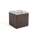FOH RIB002BRL11 3.5 Qt. Brown Faux Leather Square Ice Bucket with Lid