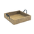 FOH SPT059NAW21 9.75" x 9.75" x 2.25" Square Rustic Wood Serving Tray with Handles