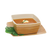 FOH DBO094BBB22 36 Oz. Square Natural Bamboo Biodegradable Platewise Bowl