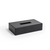 FOH RTB032BKL21 5.75" W Black Faux Leather Square Tissue Cover