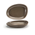 FOH DSP032ESP23 8" W Oval Porcelain Mocha Kiln Plate