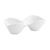 FOH BBO022WHP22 8" W Rectangular Porcelain Duo Pod Server