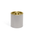 FOH RIB062BEL21 2 Qt. Beige Faux Leather Round Ice Bucket with Lid