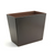 FOH RWA021BRL21 17 Qt. Brown Faux Leather Flare Waste Can and Recycle Bin