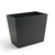 FOH RWA029BKL21 12.5 Qt. Black Faux Leather Slender Flare Waste Can and Recycle Bin