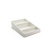 FOH RRT021WHL20 14.75" W x 9.75" D x 4" H White Faux Leather Tiered Rectangular Tray