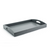 FOH RRT001GYL10 19" W x 13" D x 2.5" H Smoke Faux Leather Rectangular Tray with Handle