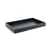 FOH RRT015BKL21 15" W x 10" D x 1.5" H Black Faux Leather Rectangular Tray