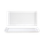 FOH DAP014WHP23 10" W Porcelain Rectangular Curved Small Nouvelle Plate