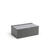 FOH RAH011GYL20 3.5" H x 5.25" W x 9.5" D Smoke Faux Leather Rectangular Box with Clear Lid