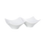 FOH DBO073WHP22 2 Oz. Porcelain 2-Compartment Origami Divided Dish