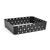 FOH BHO115BKI20 12.25" W x 9.5" D x 2.75" H Matte Black Powder-Coated Iron Rectangular Shallow 1/2 Size Buffet Building Blocks Dots Housing