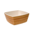 FOH DBO117BBB23 16 Oz. Square Natural Bamboo Biodegradable Platewise Bowl