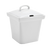 FOH DBO086WHP22 15 Oz. Square Porcelain Mod Pot with Notched Lid