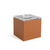 FOH RIB002TAL11 3.5 Qt. Tan Faux Leather Square Ice Bucket with Lid