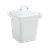 FOH DBO075WHP22 4 Oz. Square Porcelain Mod Pot with Lid