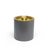 FOH RIB026GYL21 3.5 Qt. Gray Faux Leather Round Ice Bucket with Lid