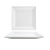 FOH DDP005WHP23 10.75" W Square Porcelain Linear Design Kyoto Plate