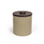 FOH RIB053BEL21 3.5 Qt. Beige Faux Leather Round Ice Bucket with Lid