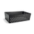 FOH BHO065BKI20 20" W x 12" D x 6" H Matte Black Powder-Coated Iron Rectangular Full Size Buffet Building Blocks Dots Housing Only