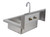 Omcan USA 44585 10" x 14" x 5" Bowl Stainless Steel Wall Mounted Hand Sink with Gooseneck Faucet