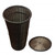 Omcan USA 41770 19" Diameter x 36" H Brown Weave Pattern Tapered Basket with Round Tray