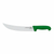 Omcan USA 23883 10" Stainless Steel Green Handle Curved Steak Knife
