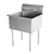 Omcan USA 22121 21" W 18 Gauge Stainless Steel Without Drainboard Galvanized Legs Pot Sink