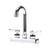 Component Hardware KL41-4000-SE1 4" Centers Stainless Steel Deck Mount Gooseneck Spout Encore Workboard Faucet