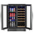 Koolmore KM-CWB1830-SS 4 Cu. Ft. Black Stainless Steel 2 Glass Doors Undercounter Refrigerator - 110 Volts
