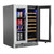 Koolmore KM-CWB1830-SS 4 Cu. Ft. Black Stainless Steel 2 Glass Doors Undercounter Refrigerator - 110 Volts