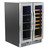 Koolmore KM-CWB1830-SS 4 Cu. Ft. Black Stainless Steel 2 Glass Doors Undercounter Refrigerator - 110 Volts