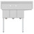 Koolmore SC101410-12L3 45" W 18 Gauge Galvanized 3 Compartments Sink