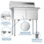 Koolmore SB151512-N3 36" W 18 Gauge Galvanized 2 Compartments Sink