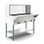 Koolmore KM-OWS-3SG 3 Pans Stainless Steel Electric Steam Table with Undershelf and Sneeze Guard