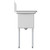 Koolmore SA151512-15L3 33" W Galvanized Base 18 Gauge 1 Compartment Sink