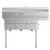 Koolmore SC121610-12R3 51" W 18 Gauge Galvanized 3 Compartments Sink