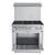 Koolmore KM-CR36-NG 36" W Stainless Steel 6 Burners with Oven Natural Gas Commercial Range