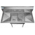 Koolmore SB121610-12B3 48" W 18 Gauge Galvanized 2 Compartments Sink
