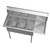 Koolmore SC101410-12R3 45" W 18 Gauge Galvanized 3 Compartments Sink