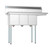 Koolmore SC101410-12R3 45" W 18 Gauge Galvanized 3 Compartments Sink